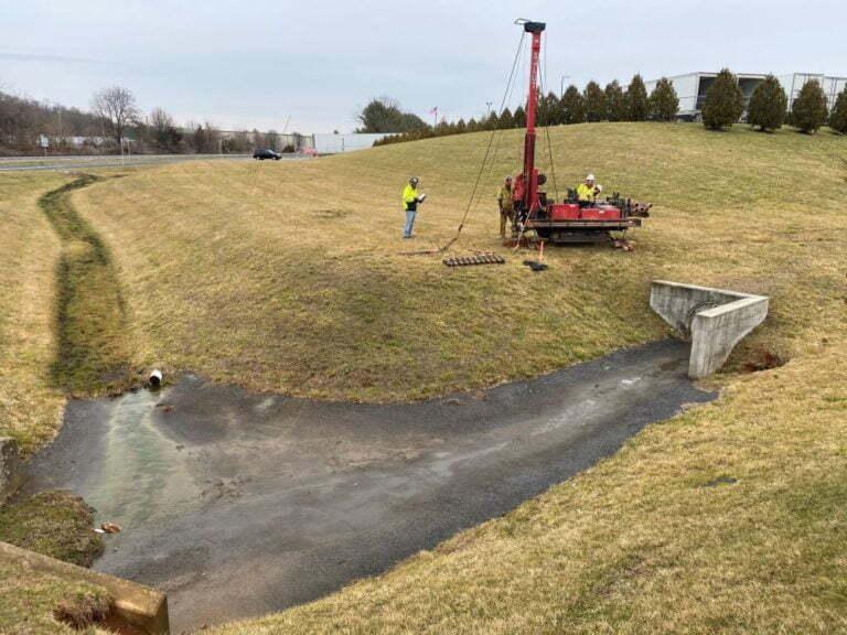 Soil boring karst terrain