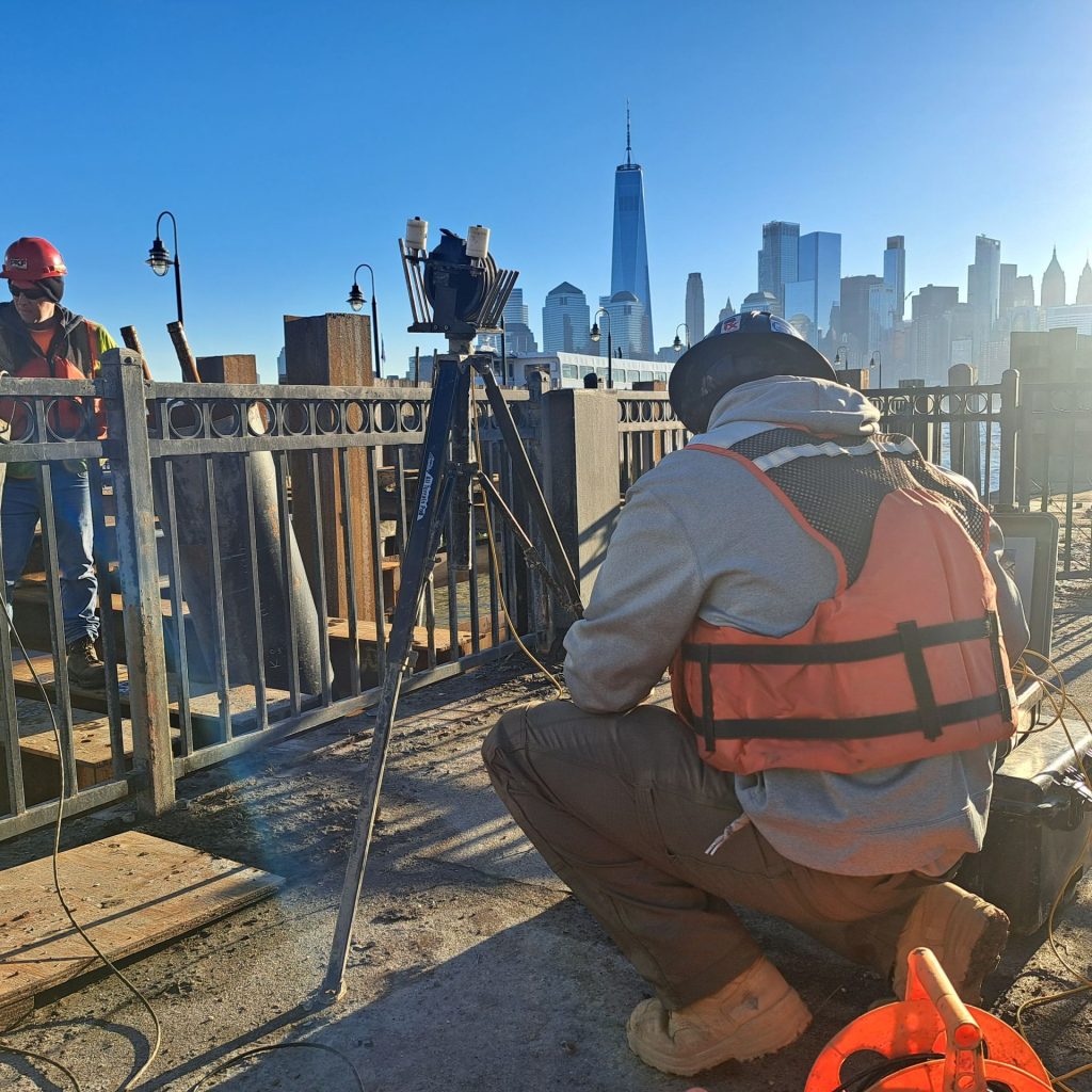 Crosshole Sonic Logging testing equipment used to evaluate drilled shaft foundations.